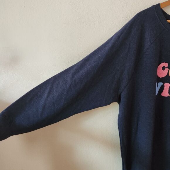 Wild Fox Woman’s Size XL Sweater Good Vibes Colorful Textured Sweatshirt Crew - Picture 6 of 10